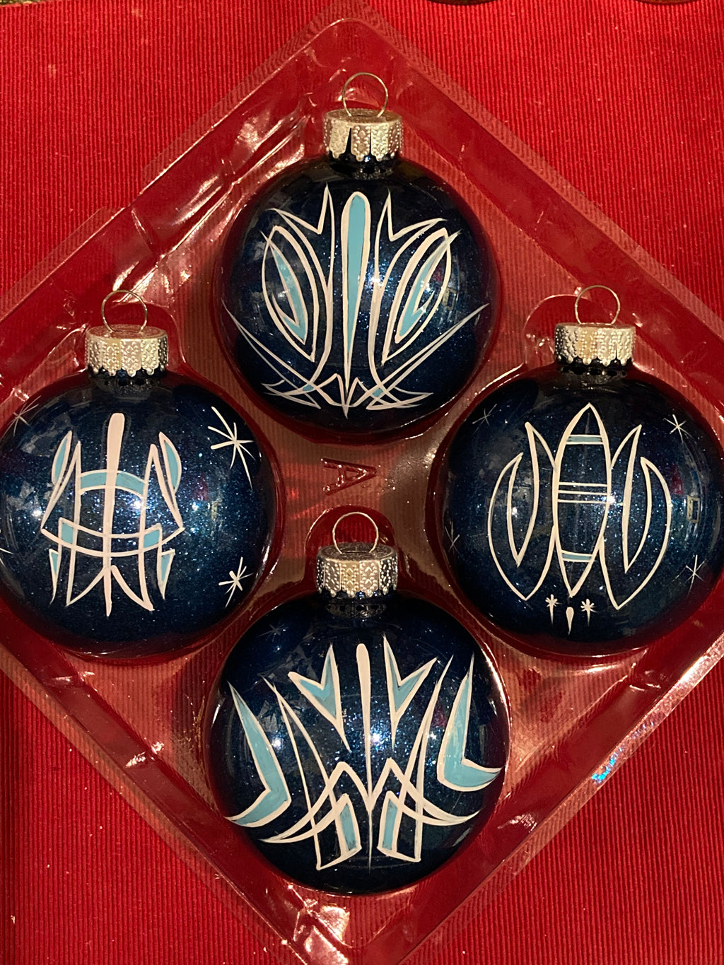 Ornament Blue glitter set