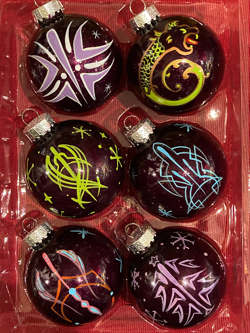 Ornament  Grape glitter set