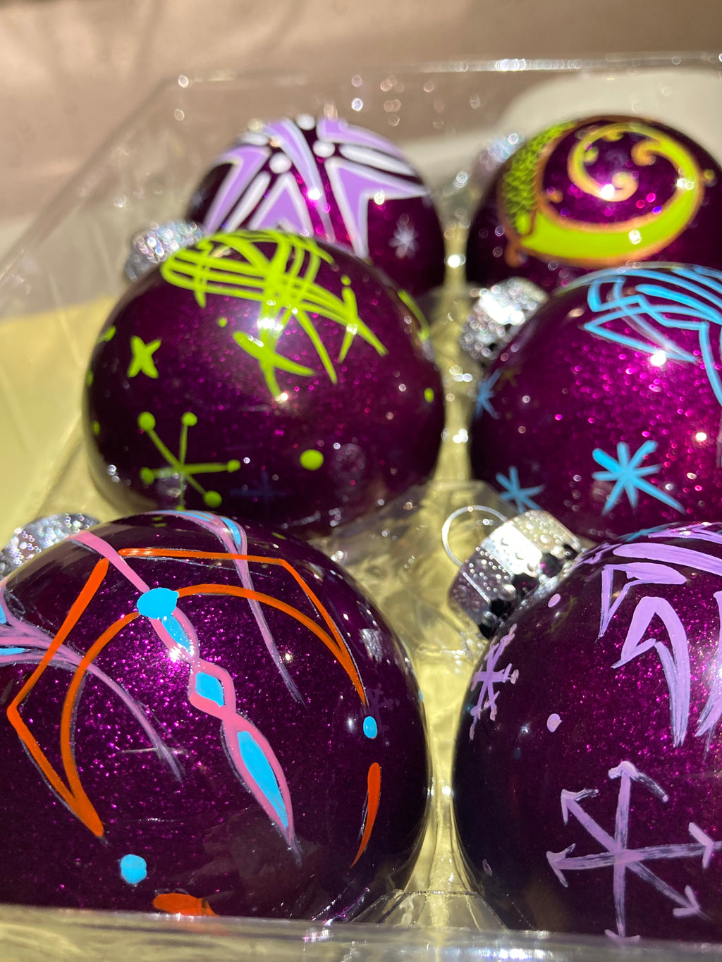 Ornament  Grape glitter set